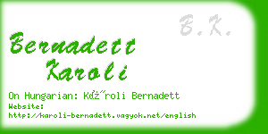 bernadett karoli business card